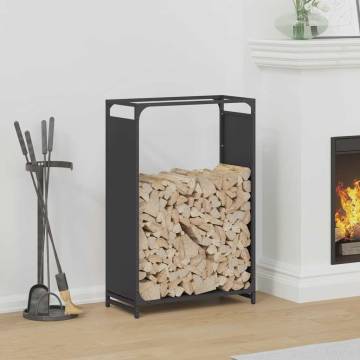 Firewood Rack Black 60x28x90 cm - Sturdy Cold-rolled Steel