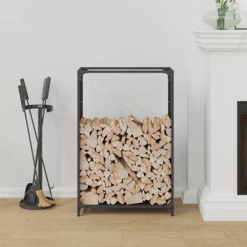 Firewood Rack Black 60x28x90 cm - Sturdy Cold-rolled Steel