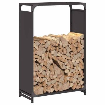 Firewood Rack Black 60x28x90 cm - Sturdy Cold-rolled Steel