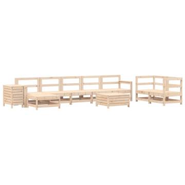 10 Piece Solid Wood Pine Garden Sofa Set | Hipomarket