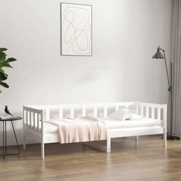 Day Bed without Mattress White 80x200cm Solid Wood Pine