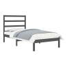 Modern Grey Bed Frame 90x190cm Single - Solid Wood Design