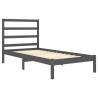 Modern Grey Bed Frame 90x190cm Single - Solid Wood Design