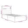 Modern Grey Bed Frame 90x190cm Single - Solid Wood Design