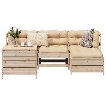 5 Piece Garden Sofa Set - Solid Pinewood | HipoMarket UK