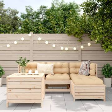 5 Piece Garden Sofa Set - Solid Pinewood | HipoMarket UK