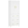 Stylish Highboard White - 69.5x34x180 cm Engineered Wood