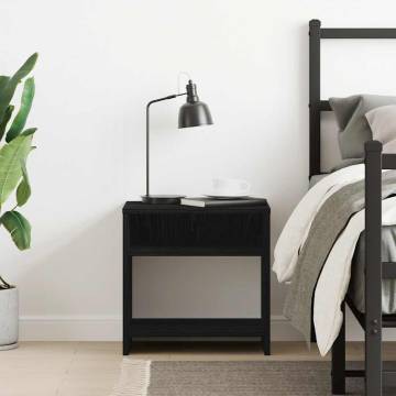 Stylish Black Oak Bedside Cabinet - 40x30x40 cm