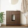 Stylish Brown Oak Sideboard with Drawers & Doors - 70.5x34x74.5 cm