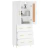 Stylish Highboard White - 69.5x34x180 cm Engineered Wood