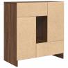 Stylish Brown Oak Sideboard with Drawers & Doors - 70.5x34x74.5 cm