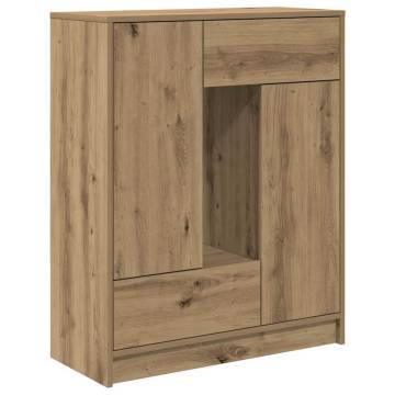 Artisan Oak Sideboard with Drawers and Doors - 73x31x90 cm