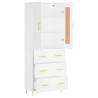 Stylish Highboard White - 69.5x34x180 cm Engineered Wood