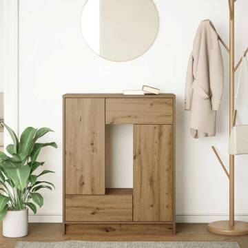 Artisan Oak Sideboard with Drawers and Doors - 73x31x90 cm