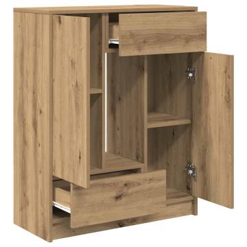 Artisan Oak Sideboard with Drawers and Doors - 73x31x90 cm