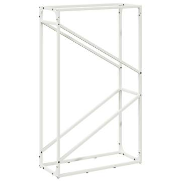 Firewood Rack White 60x25x100 cm | Durable Cold-Rolled Steel