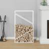 Firewood Rack White 60x25x100 cm | Durable Cold-Rolled Steel