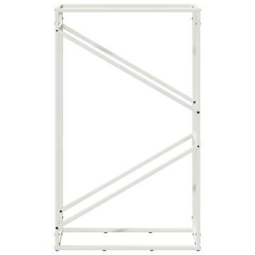 Firewood Rack White 60x25x100 cm | Durable Cold-Rolled Steel