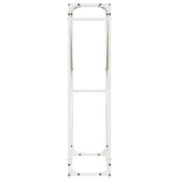 Firewood Rack White 60x25x100 cm | Durable Cold-Rolled Steel