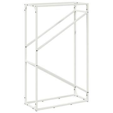 Firewood Rack White 60x25x100 cm | Durable Cold-Rolled Steel