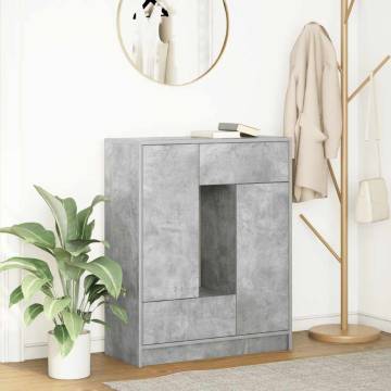 Concrete Grey Sideboard with Drawers & Doors - Stylish Storage