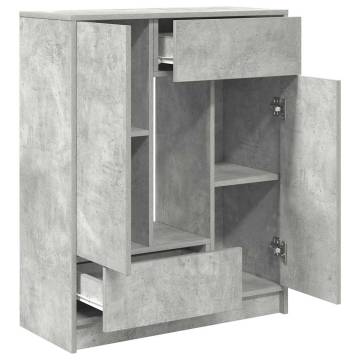 Concrete Grey Sideboard with Drawers & Doors - Stylish Storage