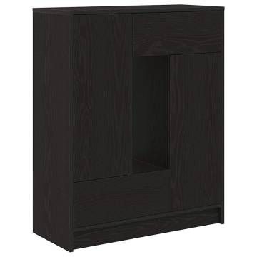 Stylish Black Oak Sideboard with Drawers & Doors - 73x31x90 cm