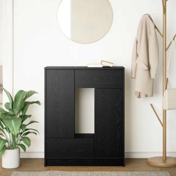 Stylish Black Oak Sideboard with Drawers & Doors - 73x31x90 cm