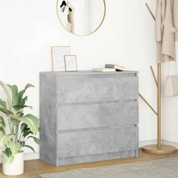 Concrete Grey Sideboard - 80x35x76 cm | Ample Storage & Style