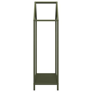 Sturdy Olive Green Firewood Rack - Cold-Rolled Steel 40x25x90 cm