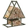 Olive Green Firewood Rack - 50x25x60 cm | Sturdy Cold-Rolled Steel