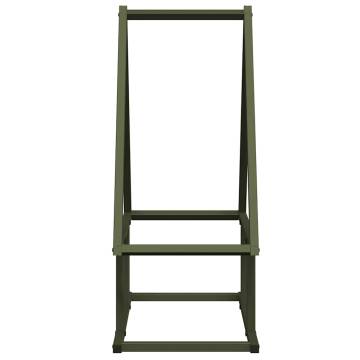 Olive Green Firewood Rack - 50x25x60 cm | Sturdy Cold-Rolled Steel