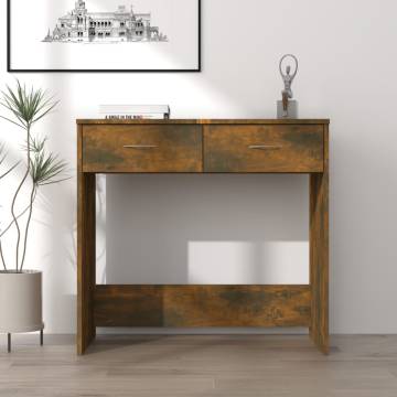 Elegant Smoked Oak Desk | 80x40x75 cm Engineered Wood