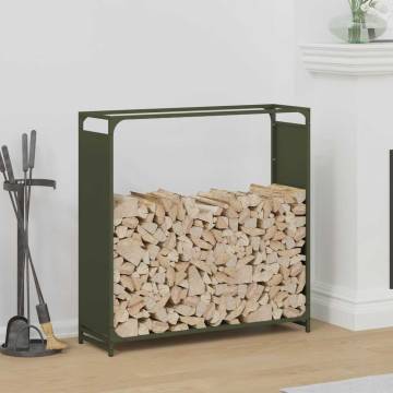 Firewood Rack Olive Green 90x28x90 cm - Sturdy Cold-Rolled Steel