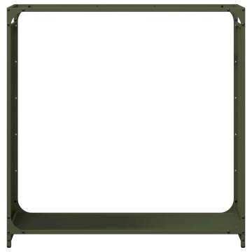 Firewood Rack Olive Green 90x28x90 cm - Sturdy Cold-Rolled Steel