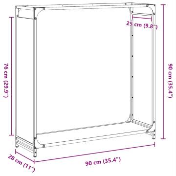 Firewood Rack Olive Green 90x28x90 cm - Sturdy Cold-Rolled Steel