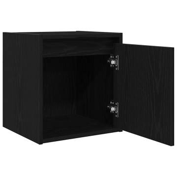 Wall-Mounted Bedside Cabinet - Black, 38x34x40 cm | Hipo Market