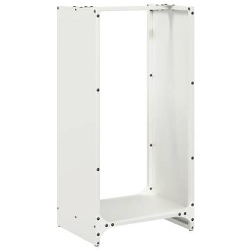 Sturdy Firewood Rack White 40x30x80 cm - Durable Steel Design