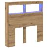 Stylish LED Headboard Cabinet in Artisan Oak - 100x17x102 cm