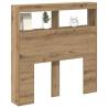 Stylish LED Headboard Cabinet in Artisan Oak - 100x17x102 cm