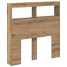 Stylish LED Headboard Cabinet in Artisan Oak - 100x17x102 cm