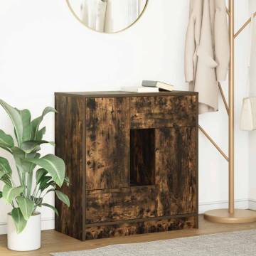 Stylish Smoked Oak Sideboard with Drawers and Doors - 70.5x34 cm