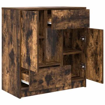 Stylish Smoked Oak Sideboard with Drawers and Doors - 70.5x34 cm