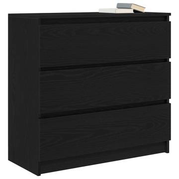 Sideboard Black Oak - 80x35x76 cm Engineered Wood Storage