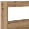 Stylish Headboard Cabinet with LED - Artisan Oak - 160x17x102 cm