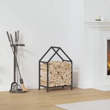 Firewood Rack Black 40x25x60 cm - Durable Steel Storage