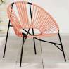 Garden Egg Chair - Black & Orange Poly Rattan | HipoMarket