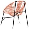 Garden Egg Chair - Black & Orange Poly Rattan | HipoMarket