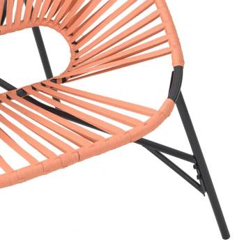 Garden Egg Chair - Black & Orange Poly Rattan | HipoMarket