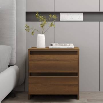 Elegant Brown Oak Bedside Cabinet - 45x34.5x44.5 cm